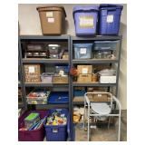 Contents of 2 garage shelves, vintage toys, CD's,