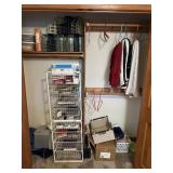 Contents of bedroom closet: Epson ink, office &