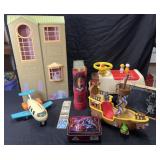 Group of vintage and modern toys, Pokémon cards,