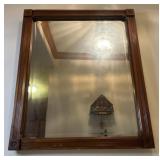 Antique wall mirror, walnut frame, 28' x 34' high