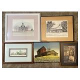 5 framed wall art, 12'-18' high