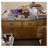Contents of utility room: candles, blankets,