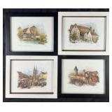 4 framed wall art, depicting German landmarks, 9'