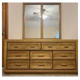 Dresser with mirror, 62' x 18' x 70' high