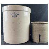 2 Stoneware Crocks, #4 and one unmarked, 8'-13'