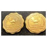 2 10K gold pins, Associate in Christian