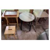 Rolling metal cart, side table, TV tray, stool &