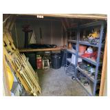 Contents of shed as shown: hand tools, Toro