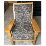 Upholstered wooden rocking chair, 29' x 32' x 38'