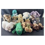 Group of stuffed animals, mohair poodle,