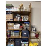 Contents of garage shelves as shown: craft