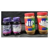 2- Welch's Grape jelly 30oz each. 2- Jif creamy