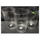 3- Cylindrical Glass Vases