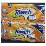 2- 45ct. Bags of Super Premium Paper Towel Rolls
