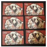6 - $10 ($60 TOTAL) COLD STONE CREAMERY GIFT