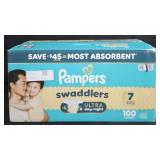Pampers Swaddlers size 7 diapers 100 count