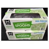 2- 300ct. Boxes of Clear Plastic Spoons