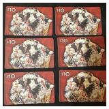 6 - $10 ($60 TOTAL) COLD STONE CREAMERY GIFT