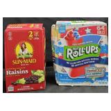 Sun Maid raisins 60oz. Fruit Roll Ups 64 count