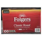 Folgers Classic Roast coffee keurig cups 100