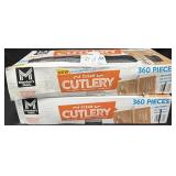 2- 360pc. Variety Sets of Clear Plastic Cutlery