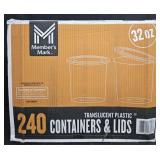 Plastic 32oz cups and lids 240 count