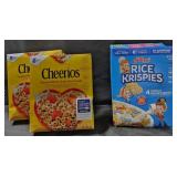 Cheerios cereal 40oz. Rice Krispies 21oz