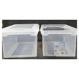 Plastic File Totes. 1 lid, 2 containers