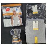Men's size Medium joggers, tank tops and socks.