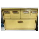 Vintage metal bread box with 4 dry goods storage