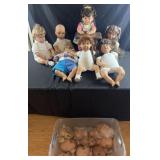 Group of dolls, doll heads and accessories