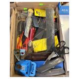 Flat of Assorted Utility Knives and Levels