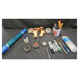 Rape guns, plastic wrap, drip cloth, measuring