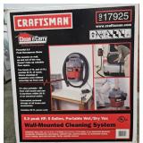 Craftsman wall mounted 5 gallon wet/dry vacuum w/