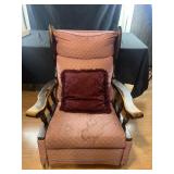 Upholstered wood rocker with throw pillow, 31ï¿½ x
