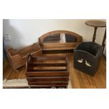 Group of wooden decrative accessories, mirrored