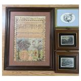 4 framed wall art, Sampler, prints and more,