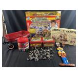 Group of toys and accessories, New Super Auto
