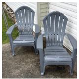 2- Plastic Patio Armchairs