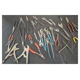 Pliers, adjustable wrenches, channel locks, vice