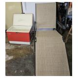 Coleman vintage cooler and lounging lawn chair