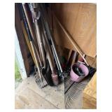 Assorted Lot of Long-Handled Yard and Garden