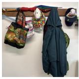 Assorted Jackets, Hats, and Bags