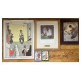5 framed wall art, Saturday Evening Post and