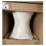 22-Inch Aged White Bistro Umbrella Table