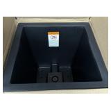 Square Tall Planter, Onyx Black