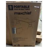 MaxChief 8ft. Portable Fold-In-Half Table
