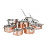 (MSRP: $360) Viking 13-Piece Tri-Ply Copper
