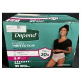 92ct. Box of Depend Size Small Fresh Protection