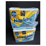 2- 1200ct. Bags of Napkins